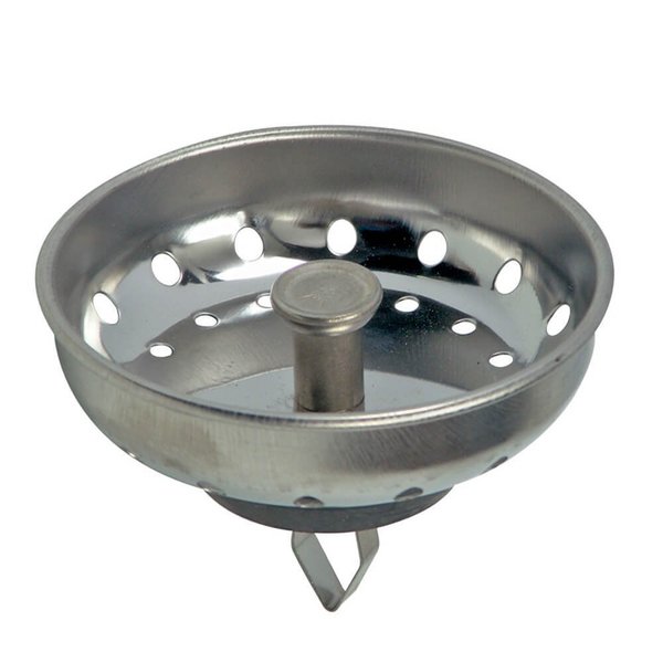 Danco Basket Strainer with Arrow Clip, 314 in Dia, Stainless Steel, For 314 in Drain Opening Sink 81079